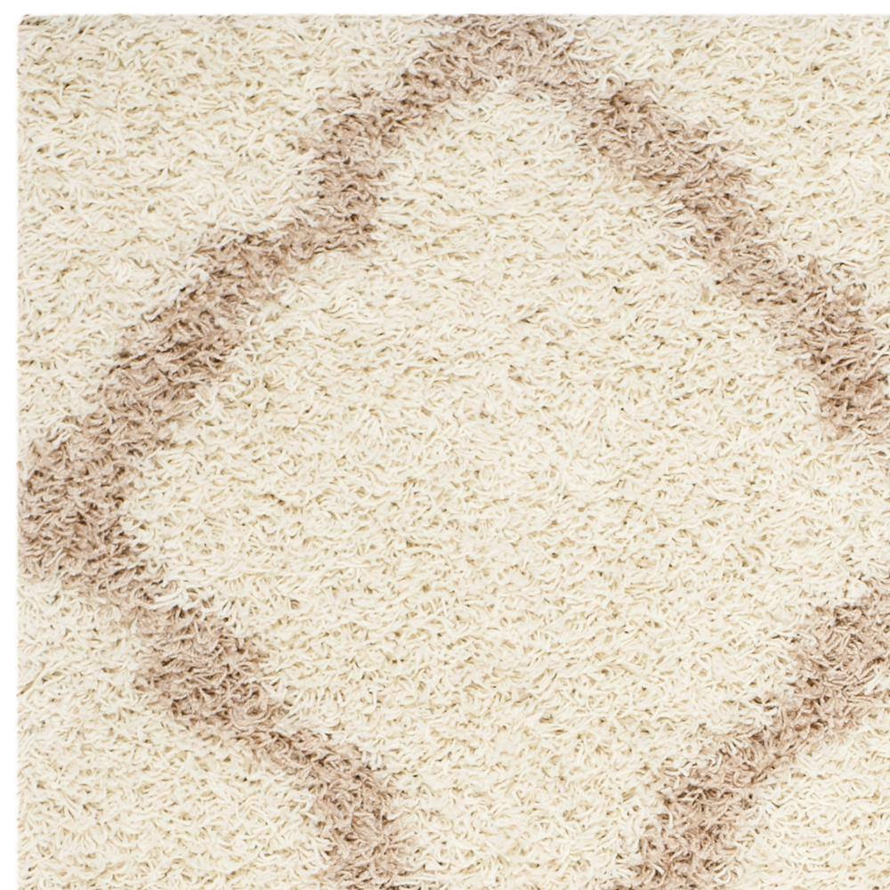 Ivory Beige Luxe Shag 5'1" x 7'6" Synthetic Area Rug