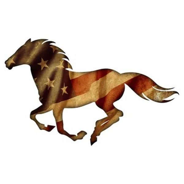 Unbranded Patriotic Running Horse Steel Wall Art