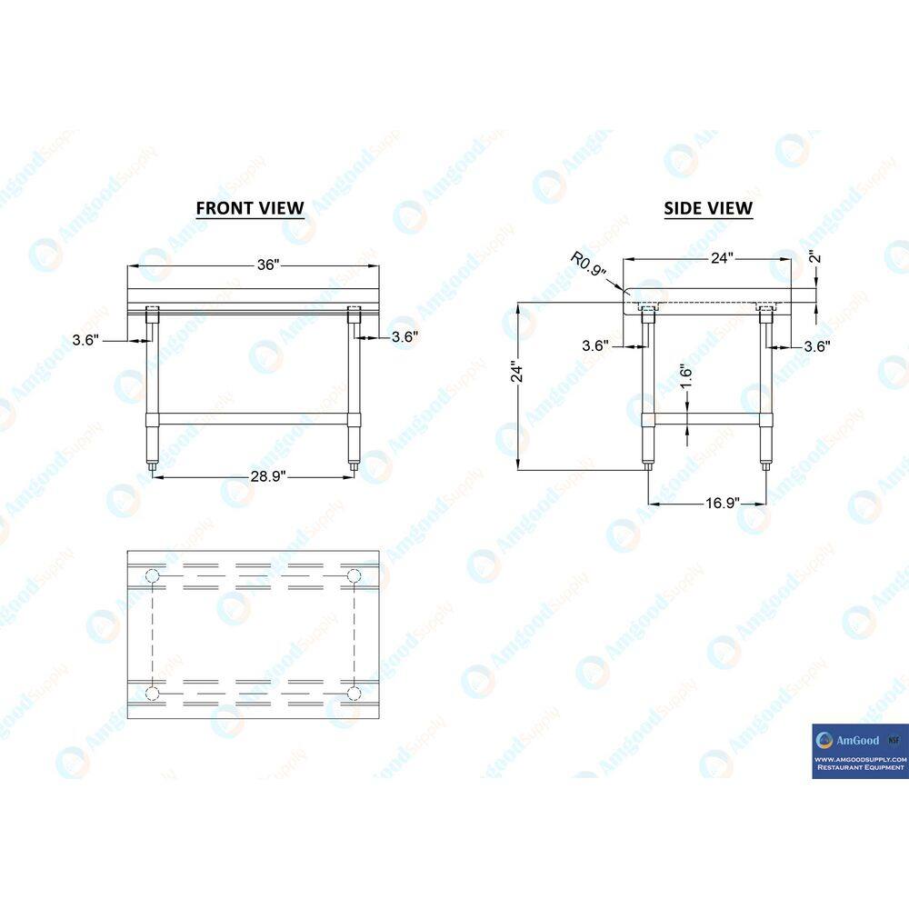 Heavy Duty Stainless Steel Equipment Stand with Undershelf, 36" Length