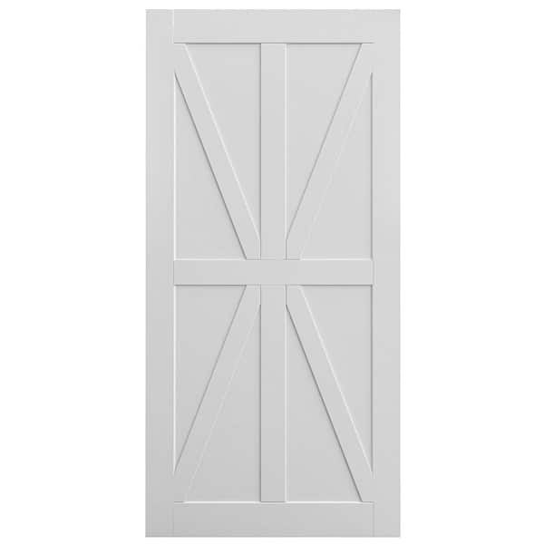 WRIGHTMASTER 36 in. x 80 in. White Primed Pozi Shape Solid MDF Core Wood Interior Door Slab