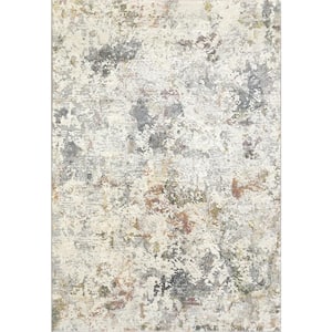 Couture Grey/Blue 6 ft. 7 in. x 9 ft. 6 in. Shrink Polyester Contemporary Indoor Area Rug