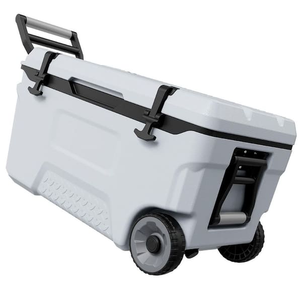 52 qt. Portable Cooler Wheeled Cooler Insulated Ice Chest for 48-Hour Cooling Lightweight and Leak-Resistant
