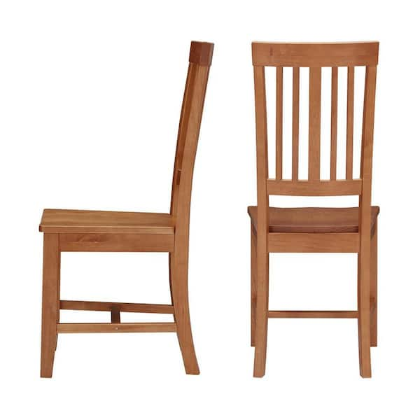 StyleWell Scottsbury Honey Brown Wood Dining Chair with Slat Back