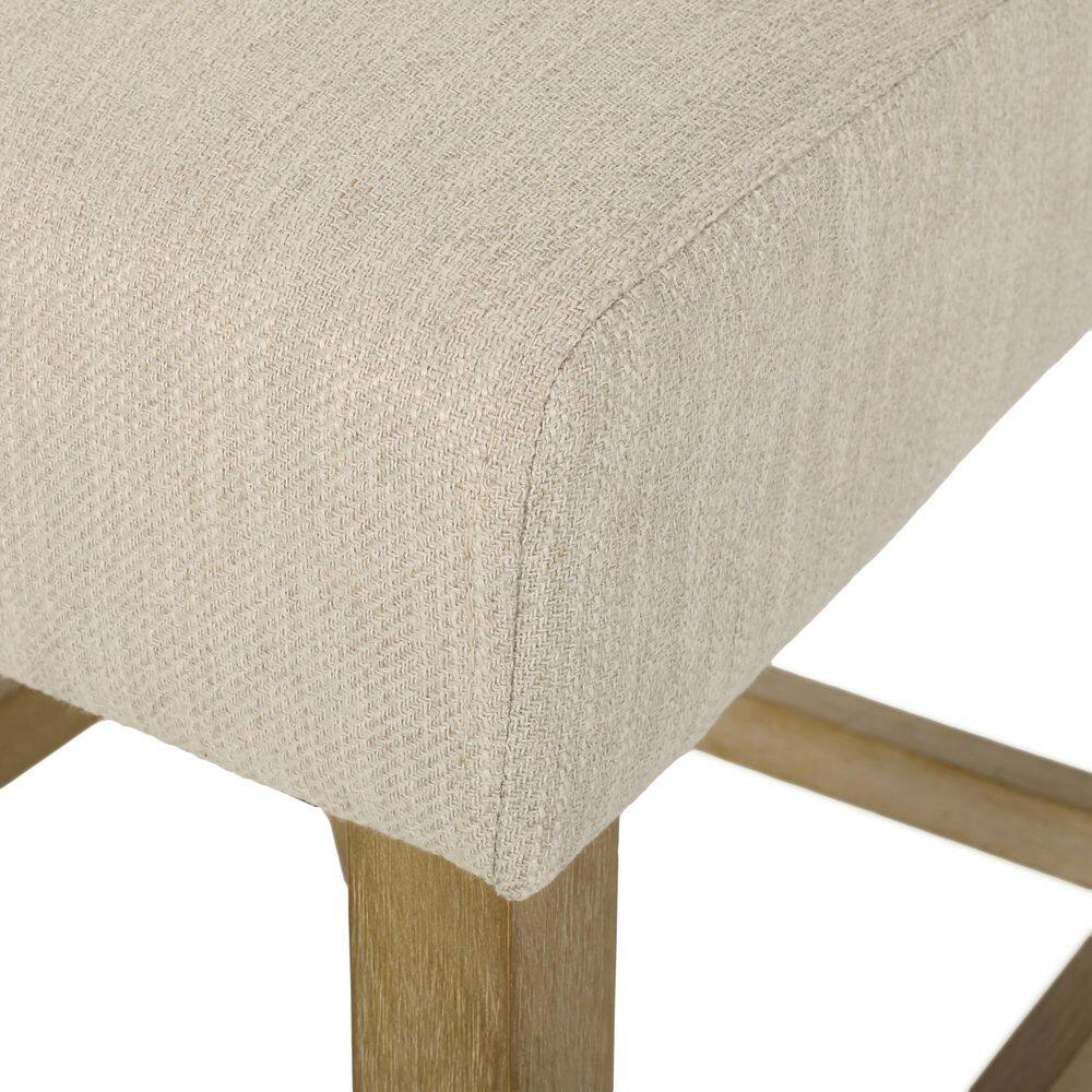Beige and Weathered Brown High Back Counter Stools Set