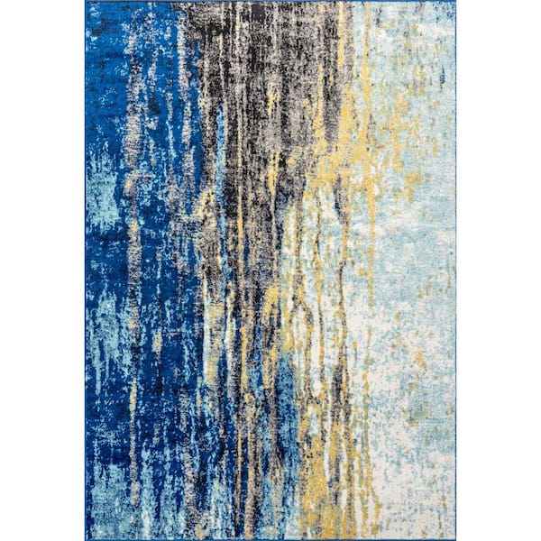 nuLOOM Katharina Modern Abstract Blue 9 ft. x 12 ft. Area Rug