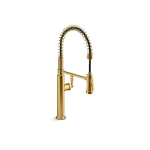 Edalyn By Studio McGee Semi-Professional Kitchen Sink Faucet With 2-Function Sprayhead in Vibrant Brushed Moderne Brass
