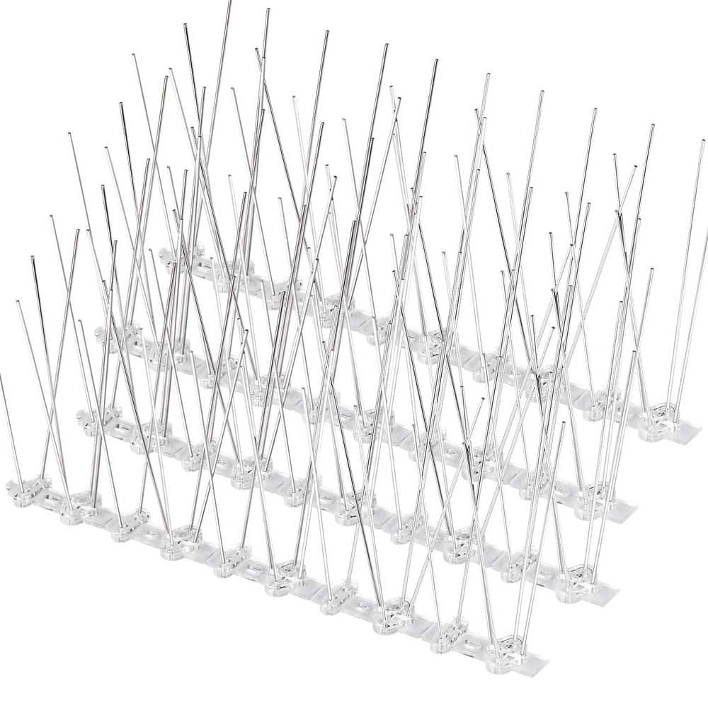 15.59 in. 3.3 ft. 9.53 in. Bird Spikes Fence Balcony Roof Plastic Base Deterrent Outdoor Pigeon Crow Woodpecker 4-Pack price history on PriceWatchPro