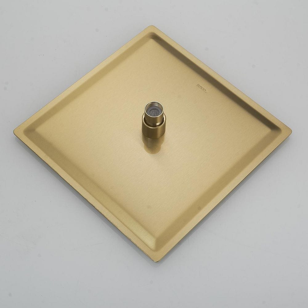 Brushed Gold Stainless Steel Wall Mounted Rain Shower System