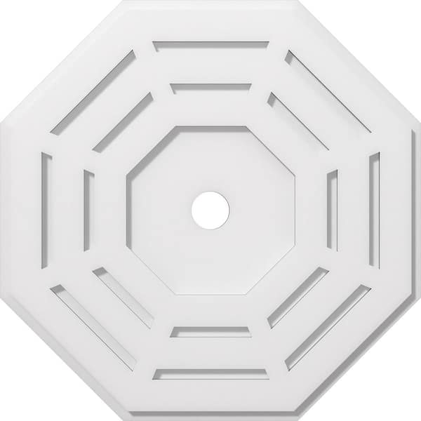 Ekena Millwork 1 in. P X 8-3/4 in. C X 22 in. OD X 2 in. ID Westin Architectural Grade PVC Contemporary Ceiling Medallion