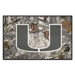 Miami Hurricanes Camo 19 in. x 30 in. Starter Mat Accent Rug