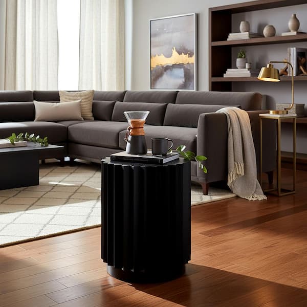 Arashi 15 in. Black Wood End Table