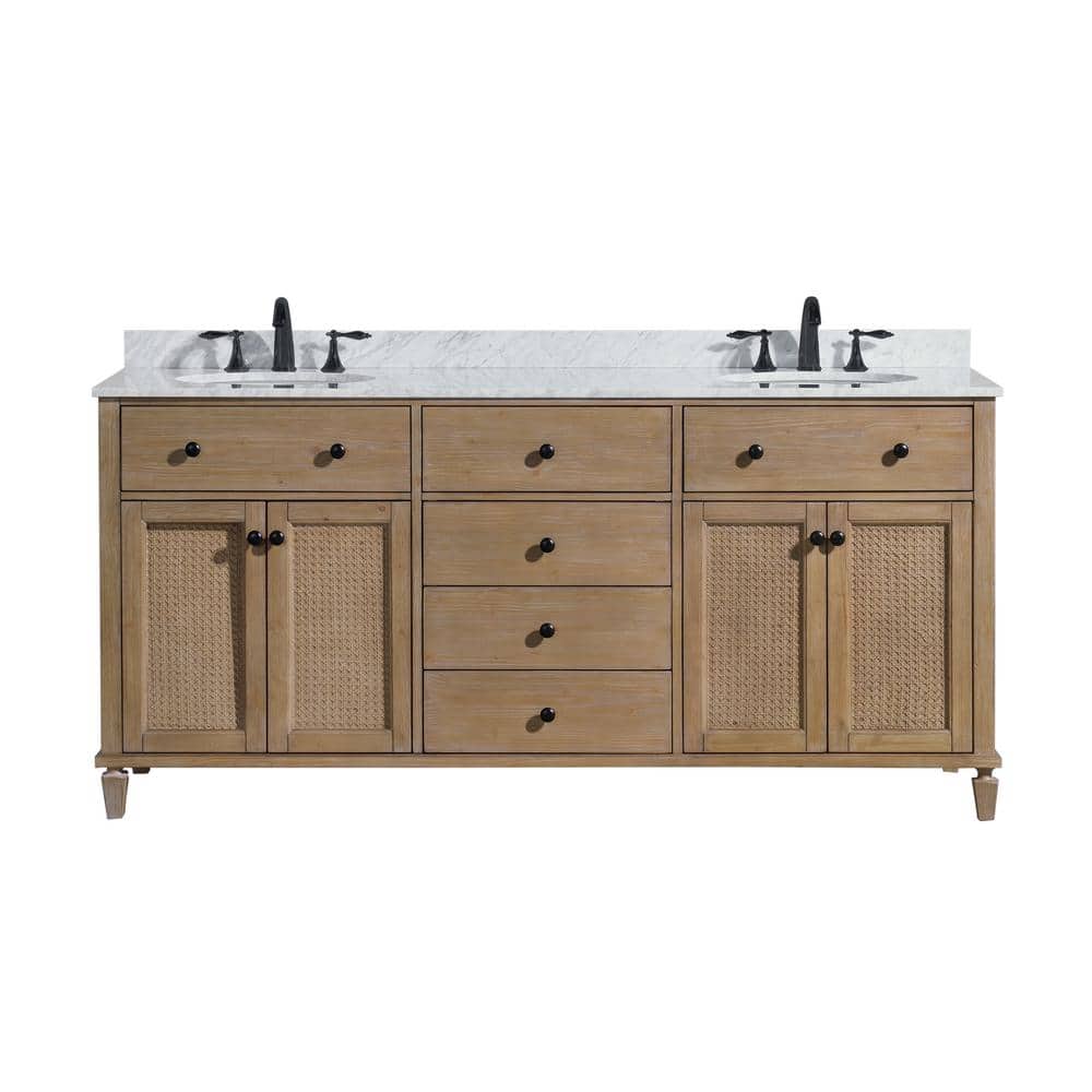 Annie 72" Weathered Fir Double Sink Bathroom Vanity