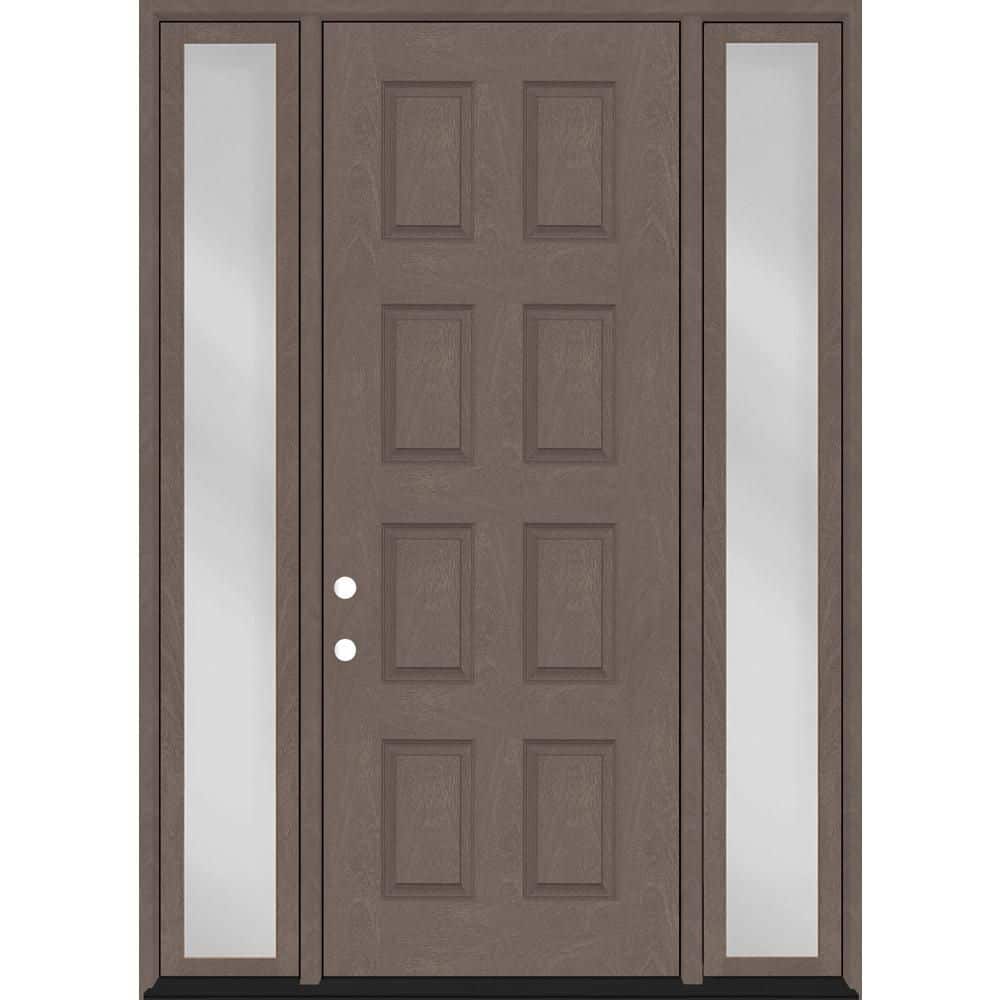 Regency 64 in. x 96 in. 8-Panel RHIS Ashwood Mahogany Fiberglass Prehung Front Door w/12 in. SLs w/ 6-9/16 Jamb price history on PriceWatchPro