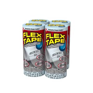 Flex Tape Clear 8 in. x 5 ft. Strong Rubberized Waterproof Tape (4-Pack)
