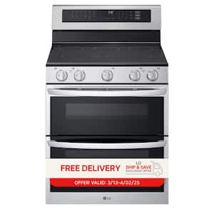 30 in. 7.3 cu. ft. 5 Element Smart Electric Double Oven Freestanding Range in Stainless Steel with ProBake Convection