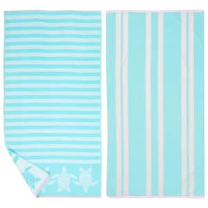 FRESHFOLDS Green Striped 100% Cotton Bath Towel (Set of 4) EC100051 - The  Home Depot