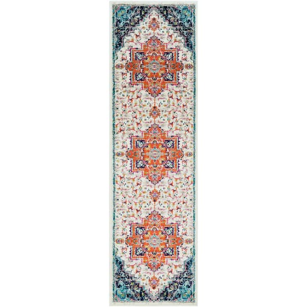Livabliss Sora Orange 2 ft. 2 in. x 7 ft. 6 in. Oriental Runner Rug