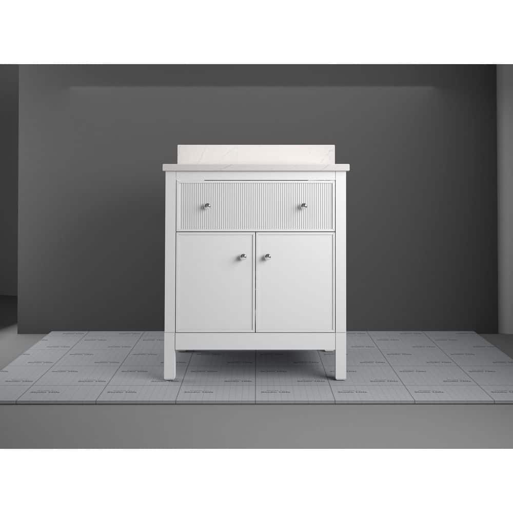 White 30" Freestanding Bathroom Vanity with Quartz Top