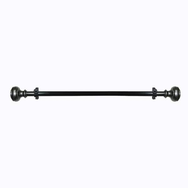 ACHIM Buono II Bradford 48 in. - 86 in. Adjustable 3/4 in. Single Curtain Rod in Antique Silver Bradford Finials