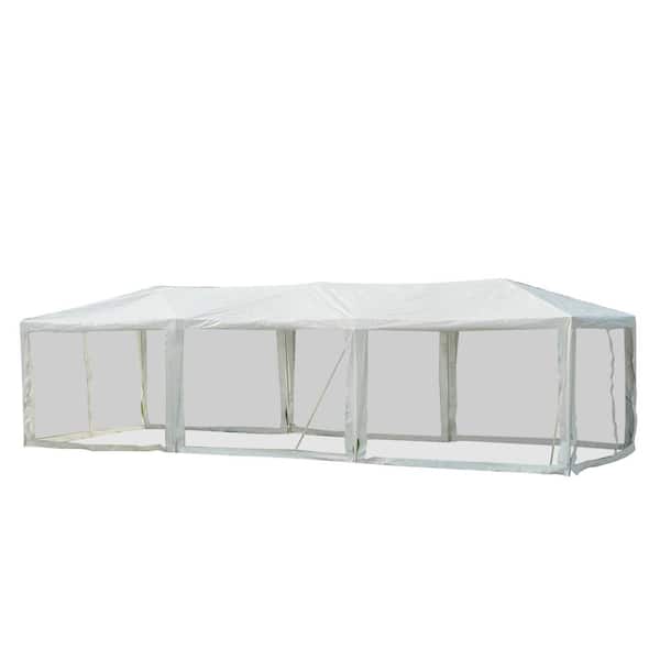 Outsunny 10' x 20' Large Party Tent, Event Shelter Gazebo Canopy with  Removable Side Walls for Weddings, Picnic, Blue