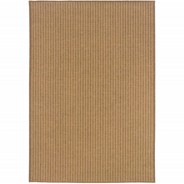 Tan 4 ft. x 6 ft. Loomed Polypropylene Rectangle Indoor/Outdoor Area Rug