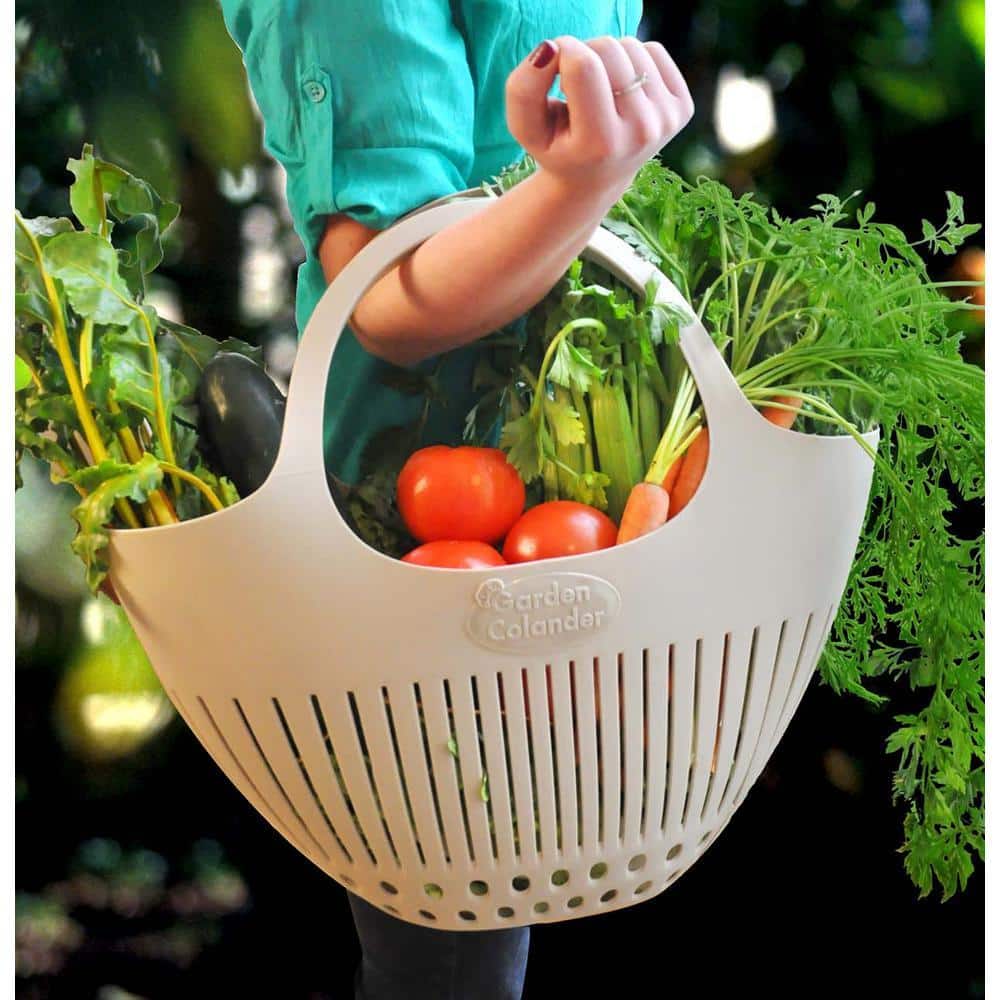 Hutzler Blue Garden Colander Harvest Basket 3780BL - The Home Depot