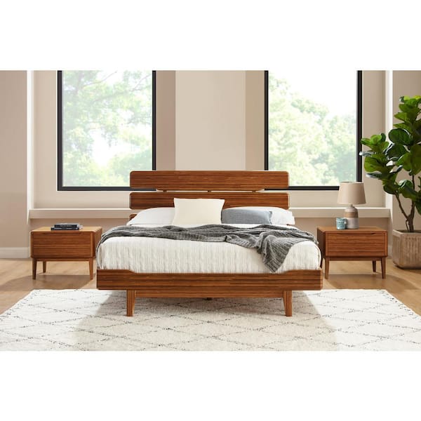 Unbranded Dylan Brown Copper Wood Frame Queen Platform Bed