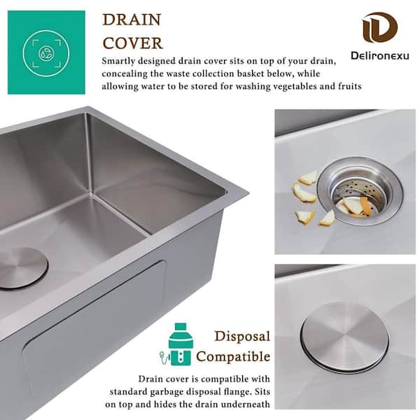 Delironexu 30 in. Undermount Kitchen Sink-Single Bowl 18 Gauge