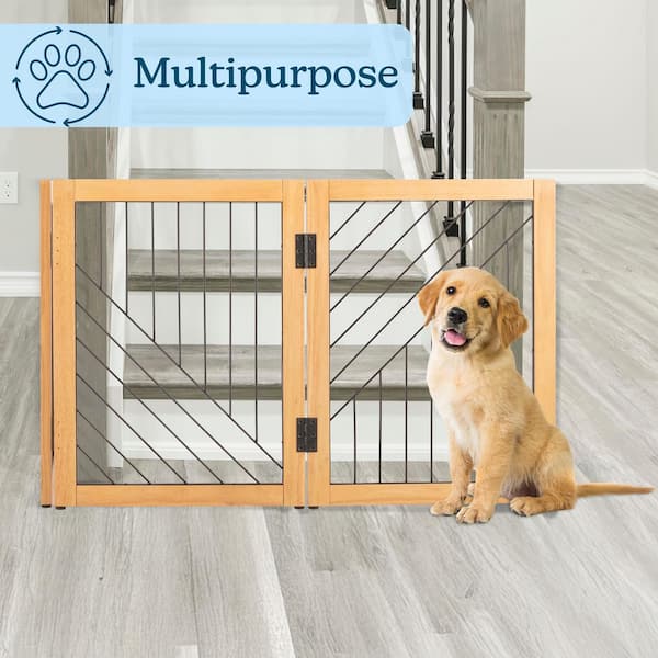 Free Standing PUPETPO Freestanding Pet Gate For Dogs, Indoor