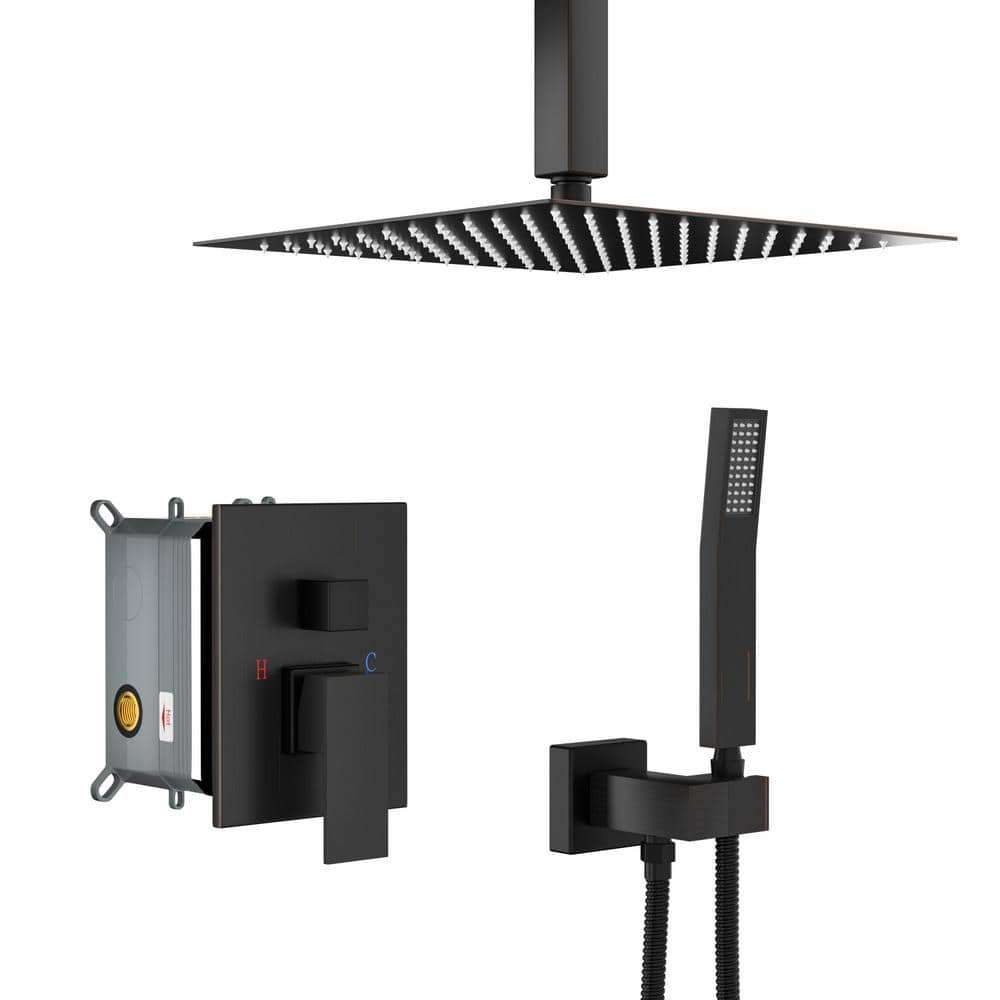 ACAD Single-Handle 2-Spray Patterns Square Shower Faucet with 1.8 GPM 10 in. in Ceiling Mount in Oil Rubbed Bronze price history on PriceWatchPro