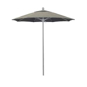 7.5 ft. Grey Woodgrain Aluminum Commercial Market Patio Umbrella FiberglassRibs and Push Lift in Spectrum Dove Sunbrella
