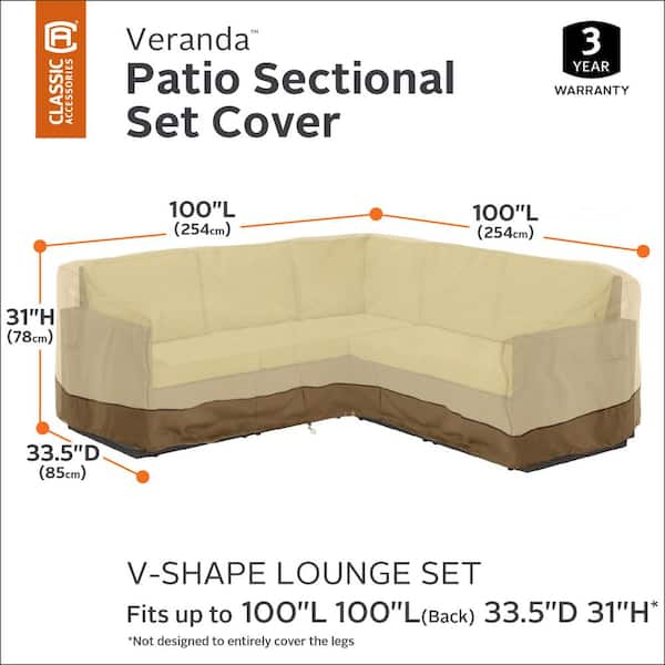 On Each Side Easy Going Patio V Shaped, Outdoor Patio Furniture Covers For Sectionals