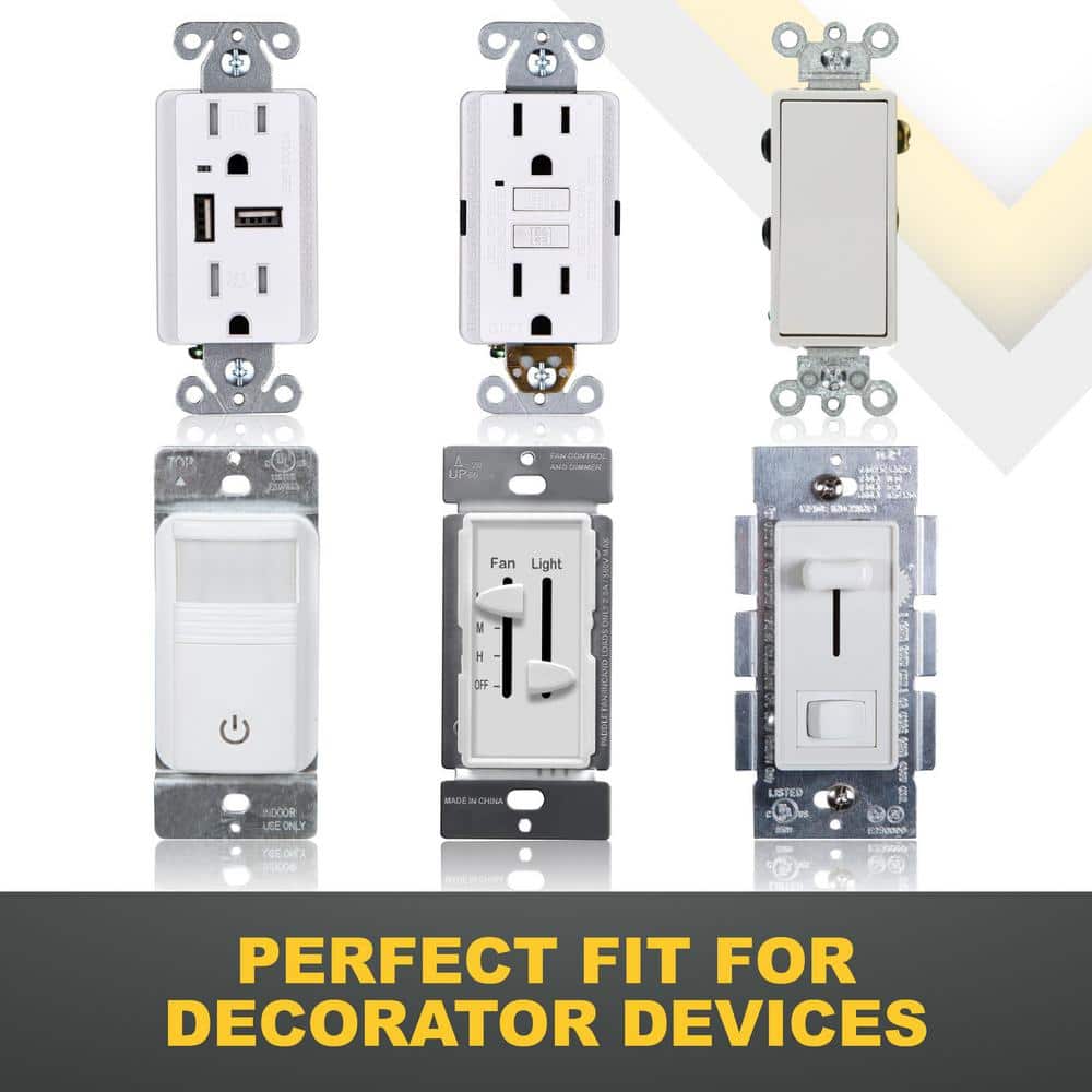 Light Almond 3-Gang Screwless Plastic Wall Plate