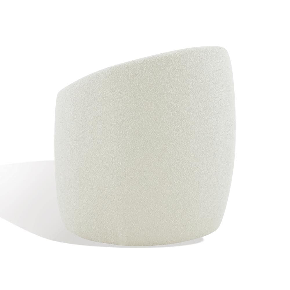 Danianna Beige Boucle Swivel Barrel Chair with Gold Base