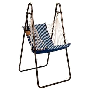 Sunbrella Soft Comfort Hammock Swing Chair with Stand, Blue