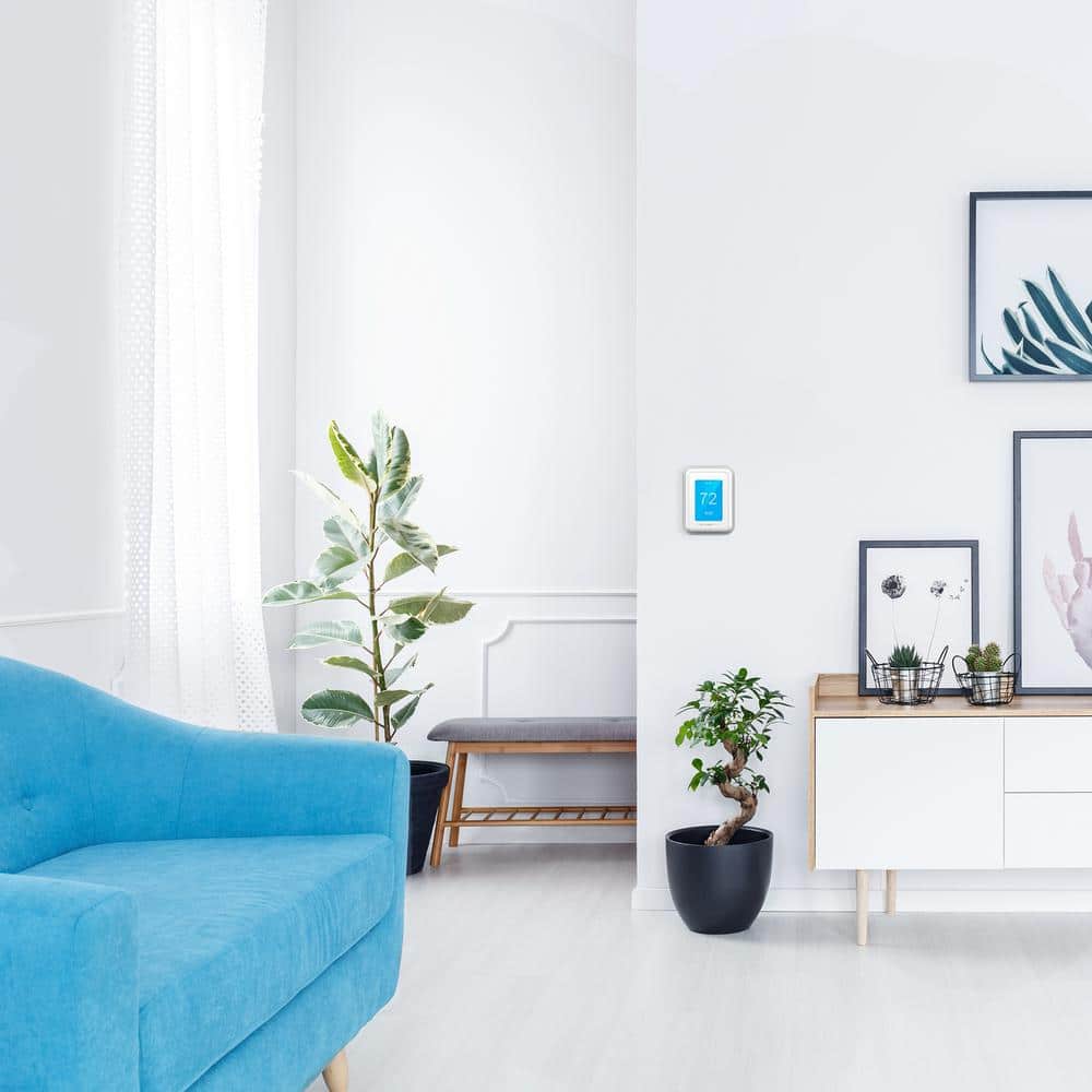 White Wi-Fi Smart Thermostat with Touchscreen Display