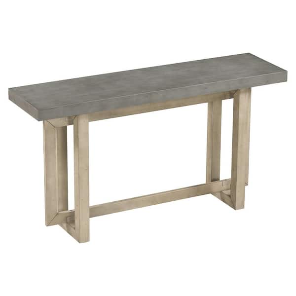 Gray Wood 59.1 in. Kitchen Island wit...