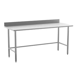 Stainless Steel Metal 72 in. Kitchen Prep Table