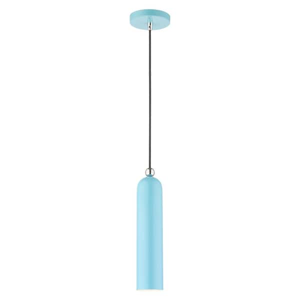 Belhaven-1 Light Shiny Baby Blue Pendant