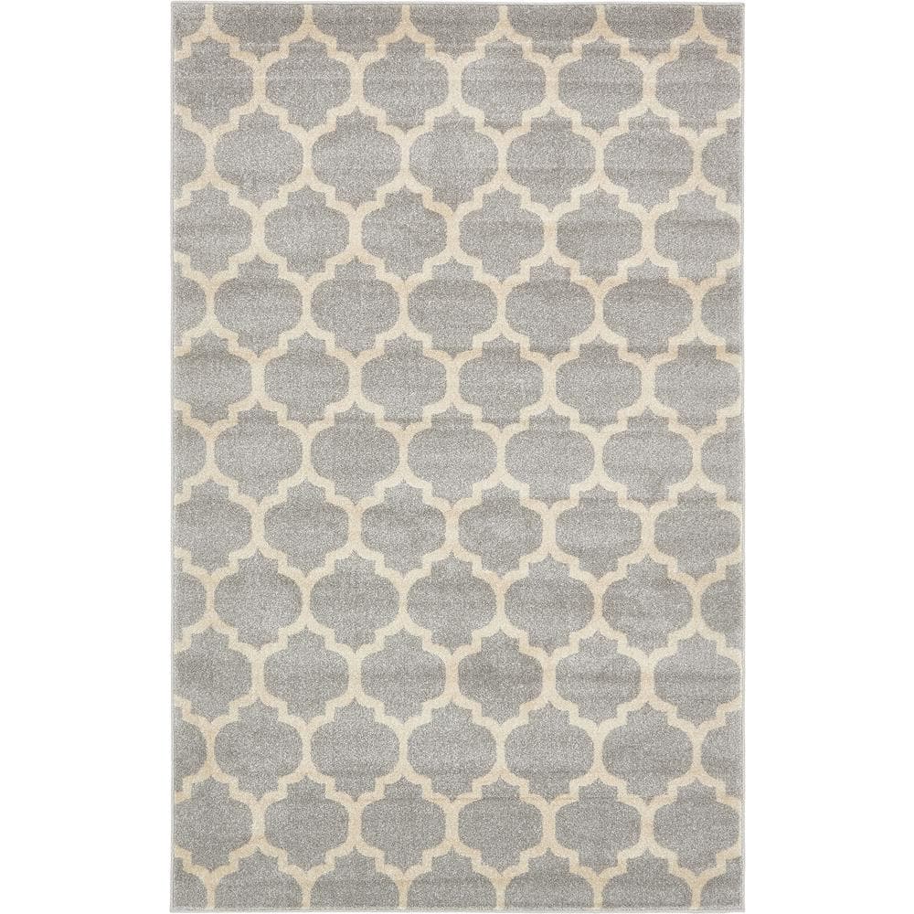Trellis Philadelphia Light Gray/Beige 5 ft. x 8 ft. Area Rug price history on PriceWatchPro