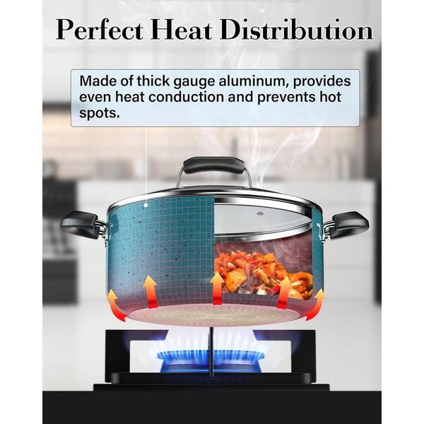 Cook N Home 12-Piece Aluminum Nonstick Cookware Set with Stay Cool