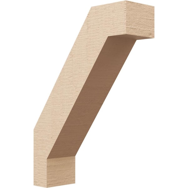 Ekena Millwork 5 in. x 22 in. x 16 in. Burlington Rough Cedar Woodgrain Timberthane Polyurethane Knee Brace, Primed
