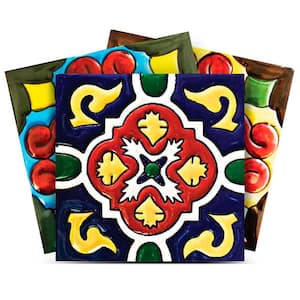 Red, Yellow, Blue, Green O 5 in. x 5 in. Vinyl Peel and Stick Tile (24 Tiles, 4.17 Sq. Ft./Pack)