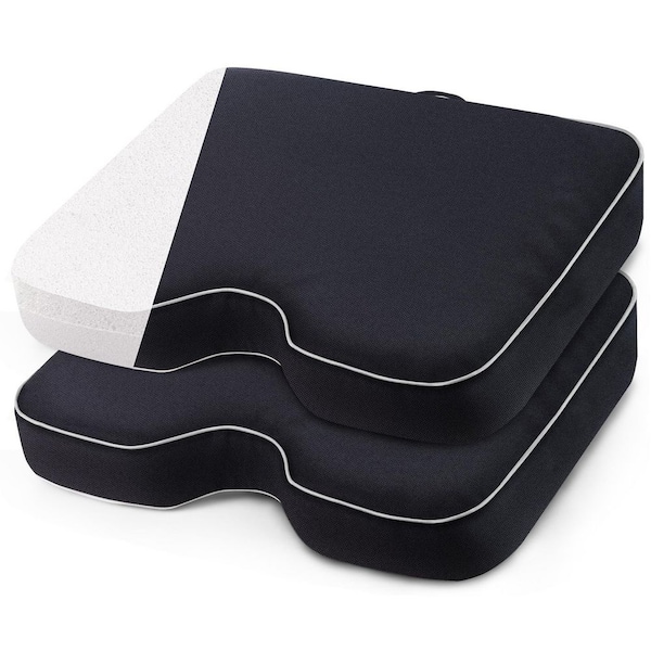 Black Memory Foam Stadium Seat Cushion with Bamboo Charcoal Foam