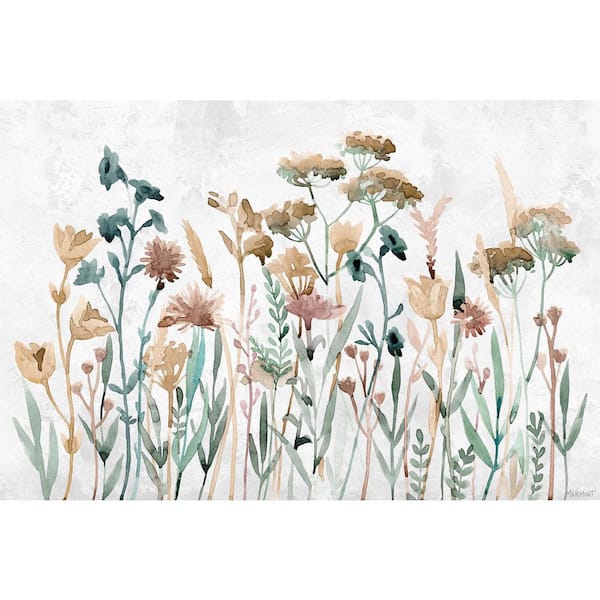 Unbranded "Flowering Shrubs" by Marmont Hill Unframed Canvas Nature Wall Art 24 in. x 36 in.