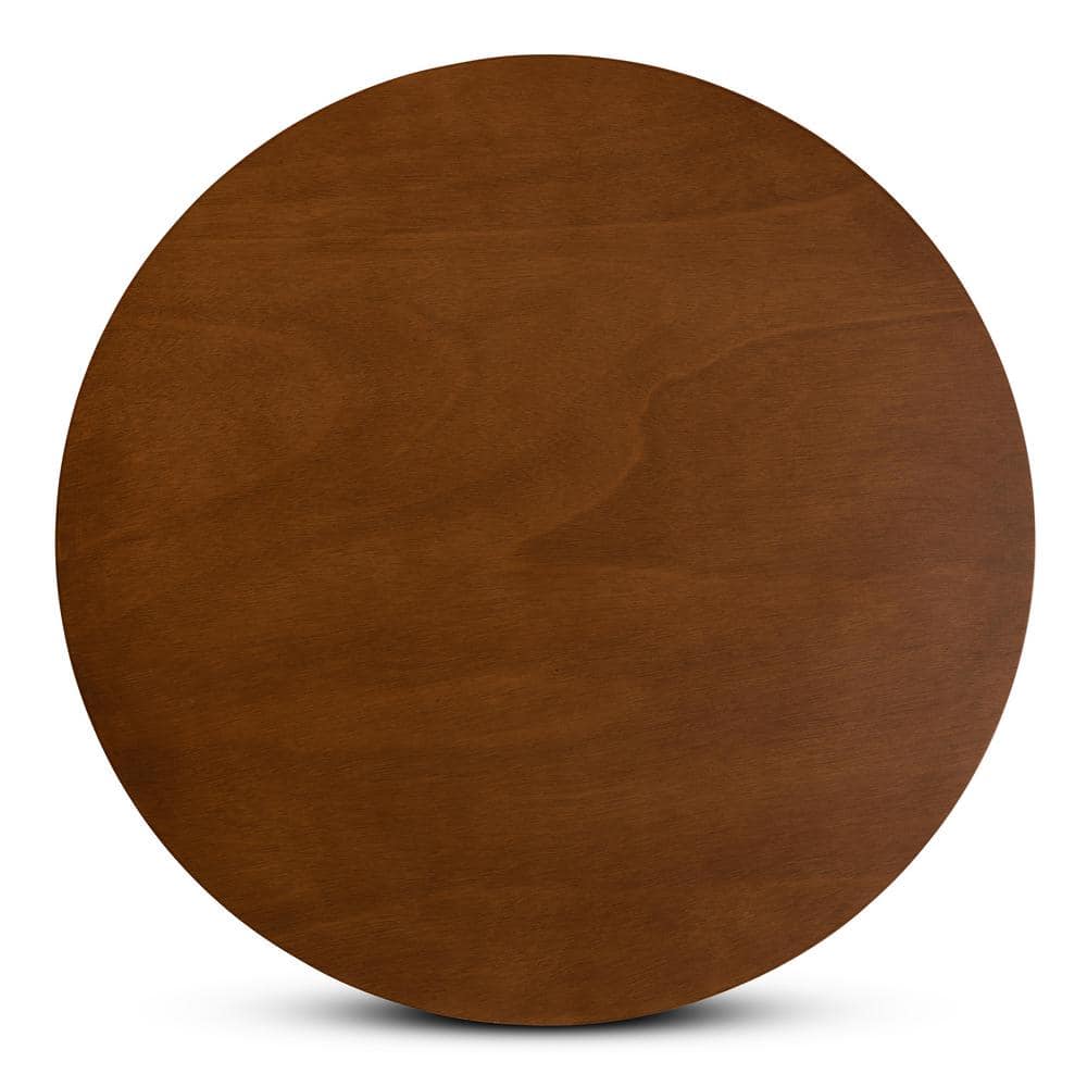 Walnut Brown Finished Wood 5-Piece Dining Set with Geometric Cut Out Chairs