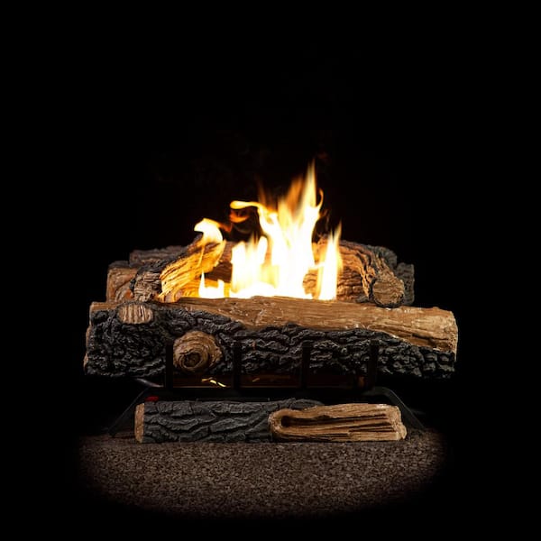 Emberglow Oakwood 22.75 in. Vent-Free Propane Gas Fireplace Logs with Thermostatic Control