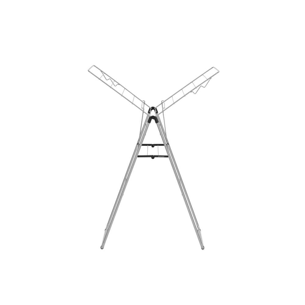 Foldable Metallic Gray Steel Indoor Drying Rack, 49 Feet