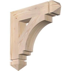 3.5 in. x 18 in. x 18 in. Douglas Fir Imperial Arts and Crafts Smooth Bracket