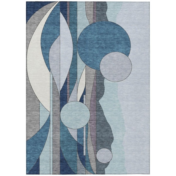 Addison Rugs Chantille Machine Washable Indoor/Outdoor Abstract ACN2252 Blue 8 ft. x 10 ft. Area Rug